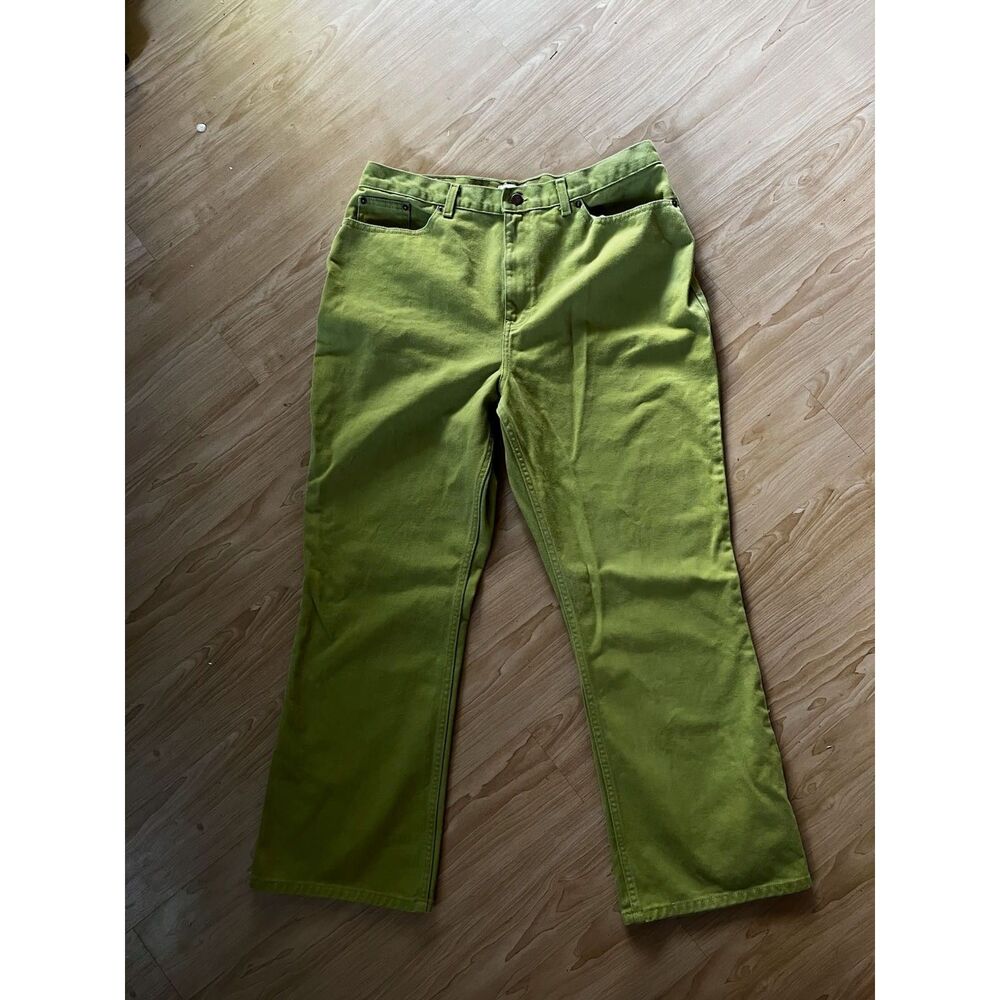 Y2k vtg 90s Forenza vintage lime green denim straight leg pants size 18